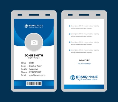 Professional Identity Card Design. ID Card Template. Office Id card. Employee Id card for your company vector