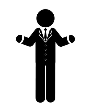 stick figure and stickman vector silhouette illustration, Businessman Success