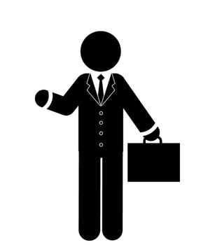stick figure and stickman vector silhouette illustration, Businessman Success
