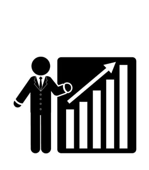 stick figure and stickman vector silhouette illustration, Businessman Success