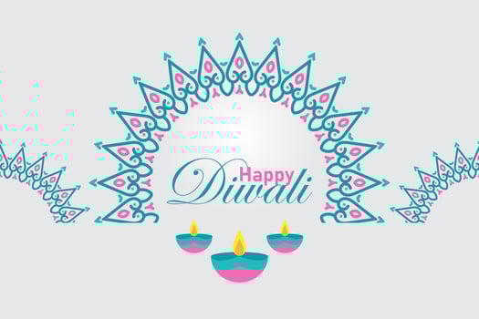 Happy Diwali. background with diwali flower elements and mandala vectors