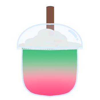 Green iced drink with milk and strawberries png
