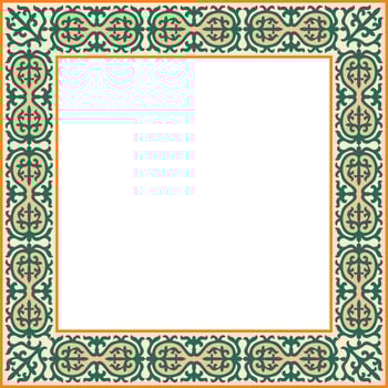 Vector colored square Kazakh national ornament.