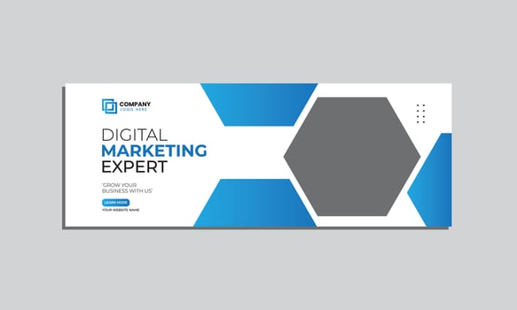 marketing agency social media cover banner design. corporate business social media cover banner post template vector