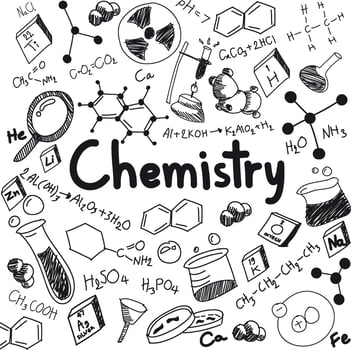 Chemistry science theory and bonding formula vector image