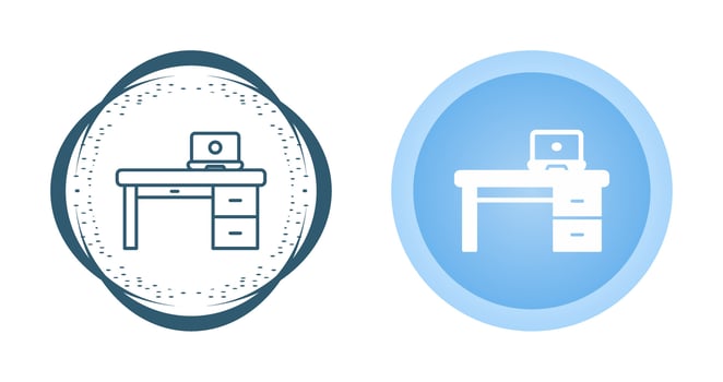 Office Desk Vector Icon
