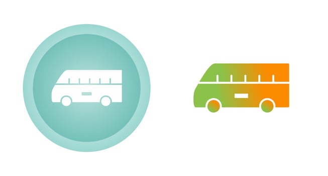 Bus on Airport Vector Icon
