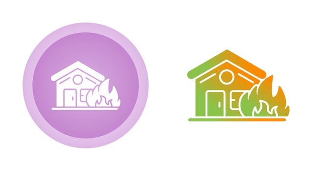 House On Fire Vector Icon