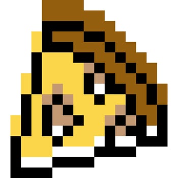 Pizza icon cartoon in pixel style vector