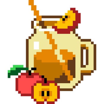 apple juice cartoon icon in pixel style vector