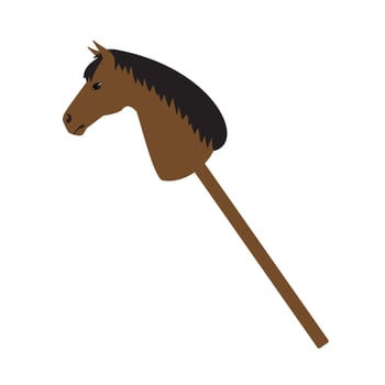Vector flat cartoon riding hobby horse toy