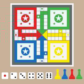 The Illustration of Ludo Game Set vector
