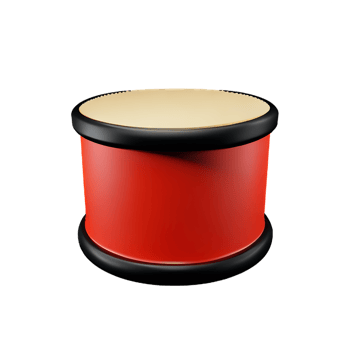 drum 3d rendering icon illustration png