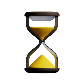 hourglass 3d rendering icon illustration png