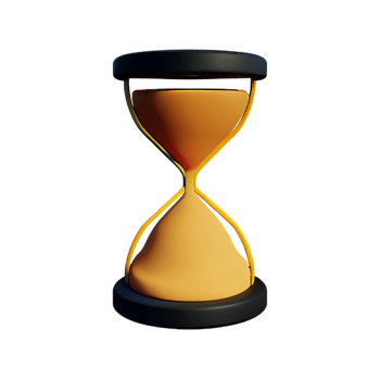 hourglass 3d rendering icon illustration png