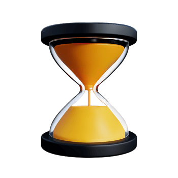 hourglass 3d rendering icon illustration png