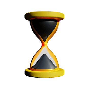 hourglass 3d rendering icon illustration png