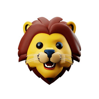 lion head 3d rendering icon illustration png