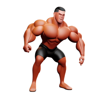 muscle 3d rendering icon illustration png