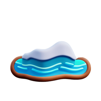 ocean waves 3d rendering icon illustration png