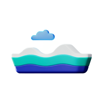 ocean waves 3d rendering icon illustration png