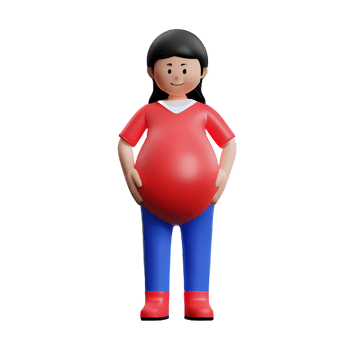 pregnant 3d rendering icon illustration png