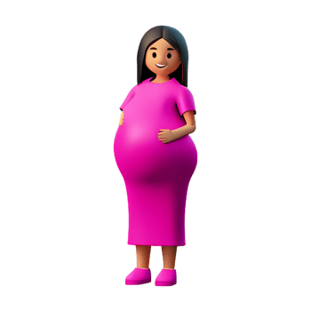 pregnant 3d rendering icon illustration png