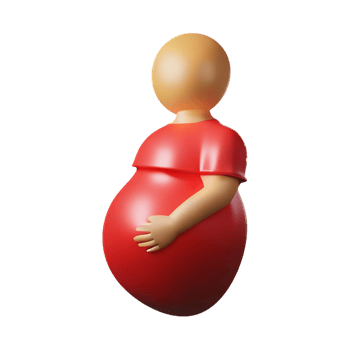 pregnant 3d rendering icon illustration png