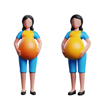 pregnant 3d rendering icon illustration png