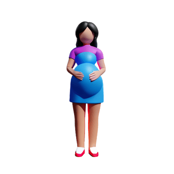 pregnant 3d rendering icon illustration png