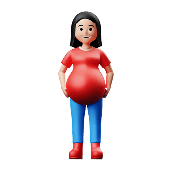 pregnant 3d rendering icon illustration png