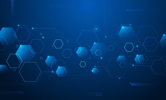Blue hexagon digital technology background vector