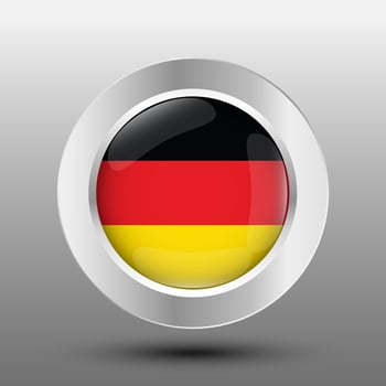 Germany round flag metal button background vector