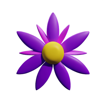 purple flower 3d rendering icon illustration png