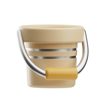 farming and harvest Bucket 3d illustration png