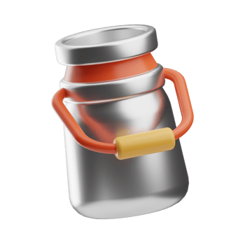 farming and harvest milk 3d illustration png