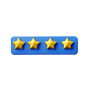 review 5 star 3d rendering icon illustration png