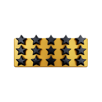 review 5 star 3d rendering icon illustration png
