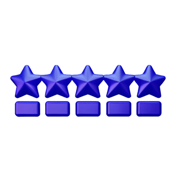 review 5 star 3d rendering icon illustration png