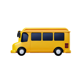 school bus 3d rendering icon illustration png