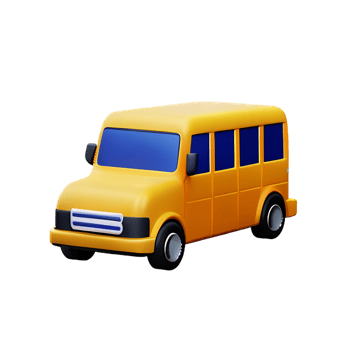 school bus 3d rendering icon illustration png