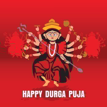 Happy Durga puja vector design