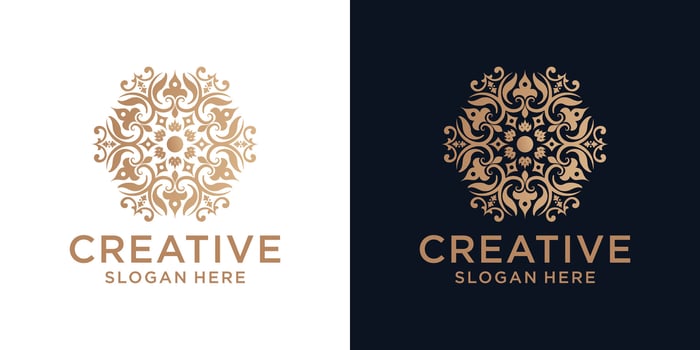 Floral ornament logo design abstract vector