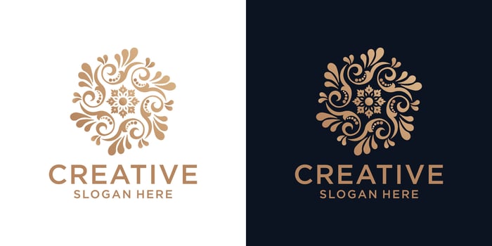 Floral ornament logo design abstract vector