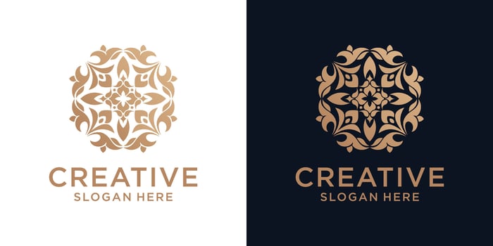 Floral ornament logo design abstract vector