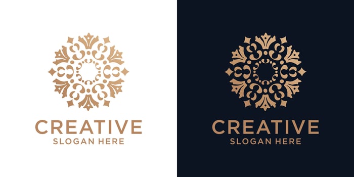 Floral ornament logo design abstract vector