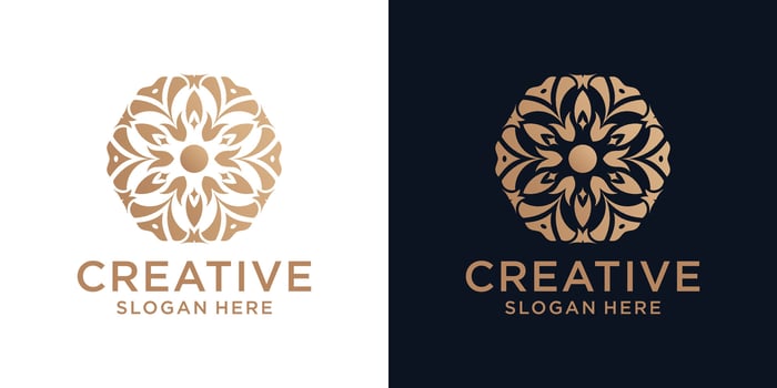 Floral ornament logo design abstract vector