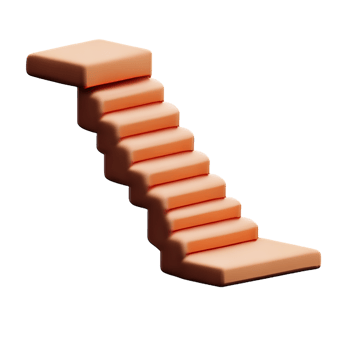 stairs 3d rendering icon illustration png