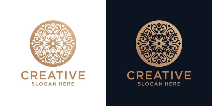 Floral ornament logo design abstract vector