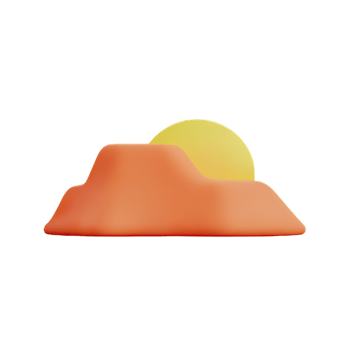 sunrise 3d rendering icon illustration png